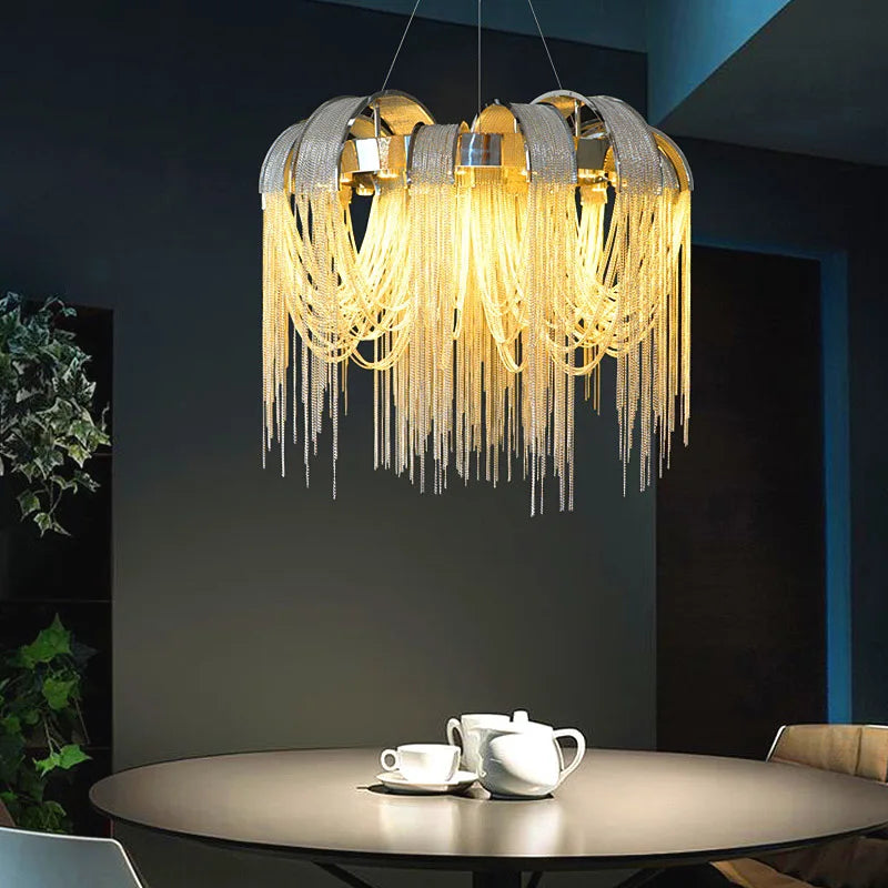 Tassel Luxury Chandelier: Postmodern Elegance for Living Room, Restaurant, Bedroom, Hotel