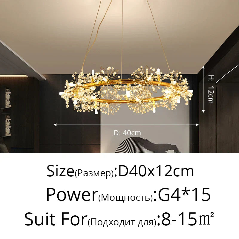 Dandelion Flower Chandelier: Modern LED Living Room Bedroom Indoor Decor Bouquet Lamps