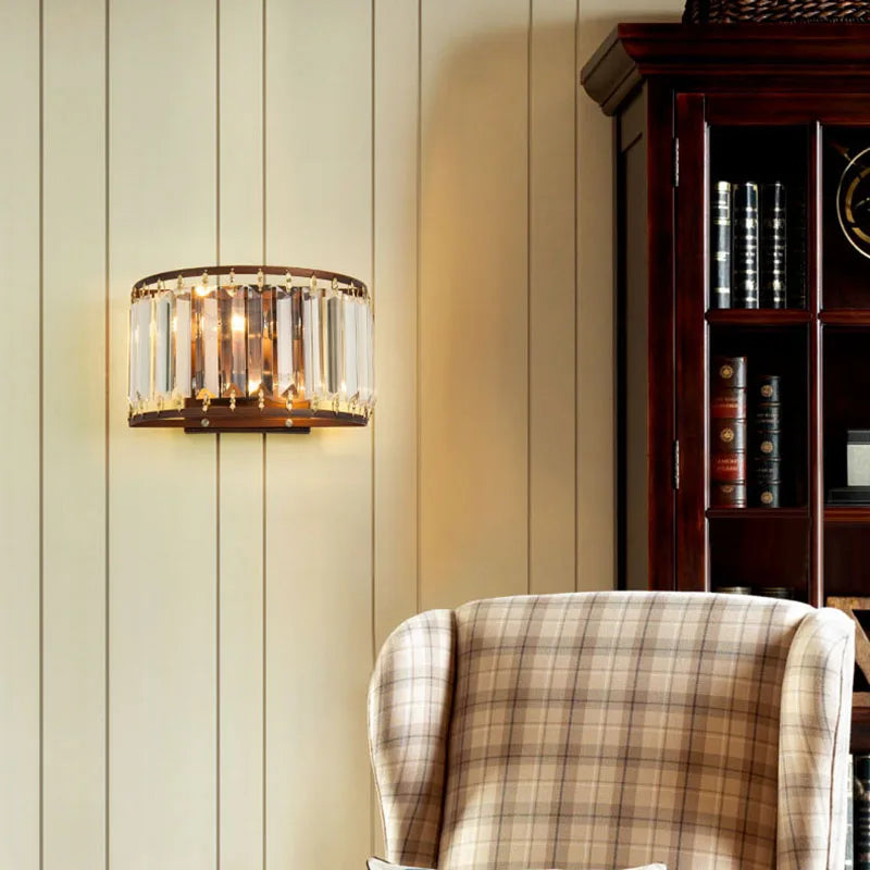 Crystal Semicircular Wall Lamp: Modern Minimalist LED Lighting for Home Decor