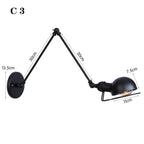 Vintage Loft Adjustable Wall Lamp Black Swing Arm Sconce Wall Lights