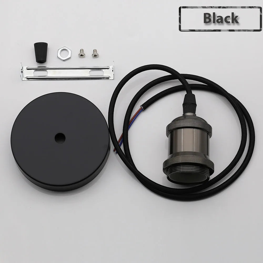 Vintage E27 Socket Pendant Lights with Edison Bulb Lamp Bases