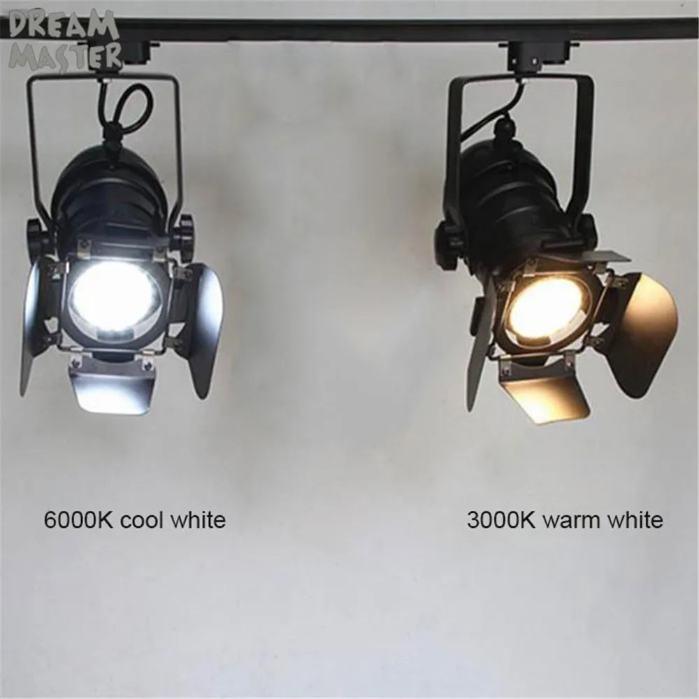 Vintage Industrial LED Track Lighting - Dimmable, Adjustable Rail Lamp for Art Displays