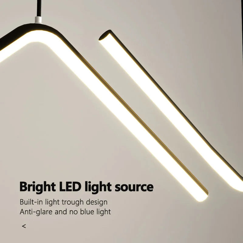 Modern Nordic Line Chandelier for Dining Table and Bar Settings