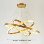 Gold Circle Chandelier Creative LED Lighting Modern Indoor Fixtures