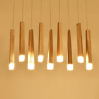 Solid Wood Pendant Light: LED Art Deco for Restaurant, Bar, Living Room