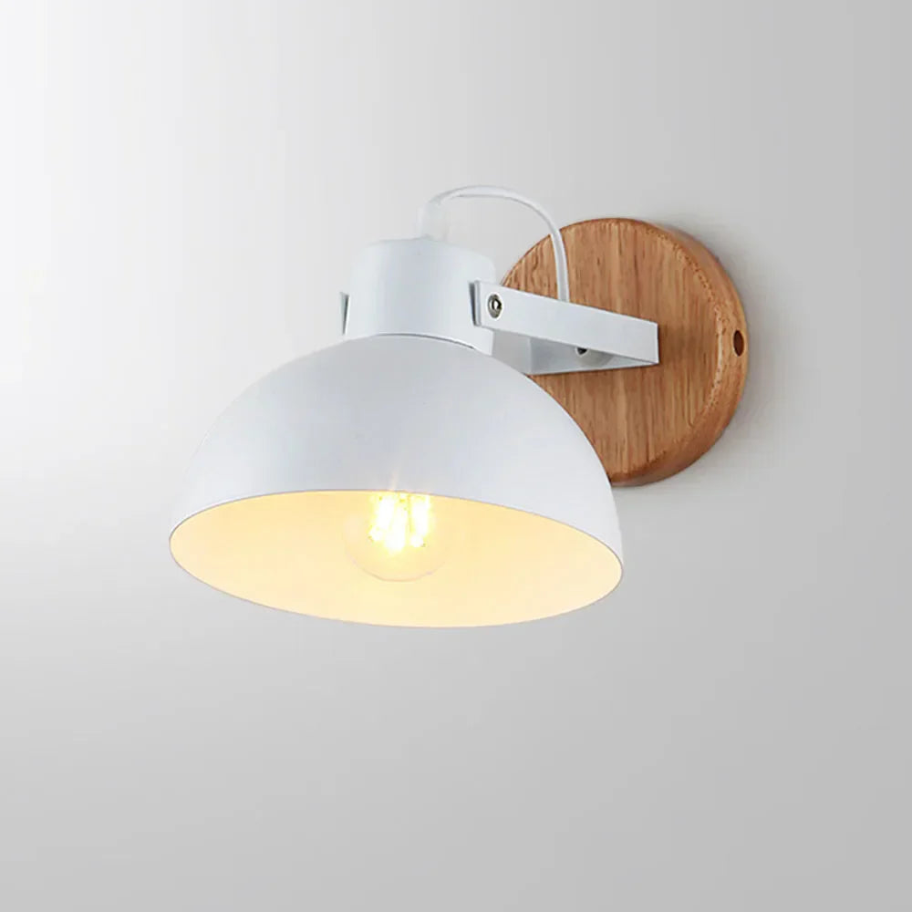 Nordic Wood Wall Sconce E27 LED Indoor Retro Lamp for Bedroom Bathroom Aisle
