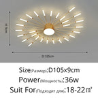 Modern Led Chandelier Fixture for Living Room Bedroom, Creative Ceiling Lamp