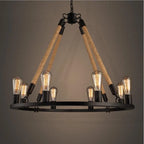 Vintage Ring Chandelier: Loft Style 6/8 Lights American Edison Wrought Iron Retro Rustic Lighting