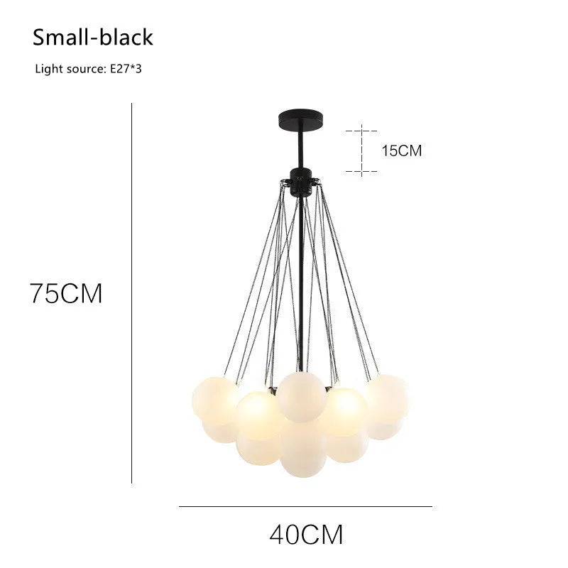 Modern Glass Ball Chandelier LED Lighting Fixtures for Restaurant and Children's Room