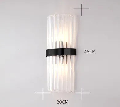 Black Gold Crystal Wall Lights for Bedroom Living Room Home LED Sconce