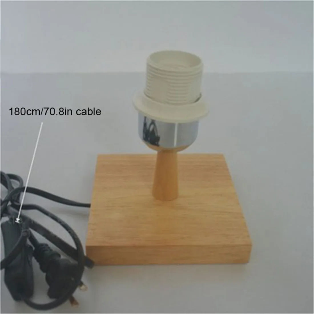 Square Wooden Lamp Base Holder with On/Off Switch for DIY Industrial Table Lamp Decor