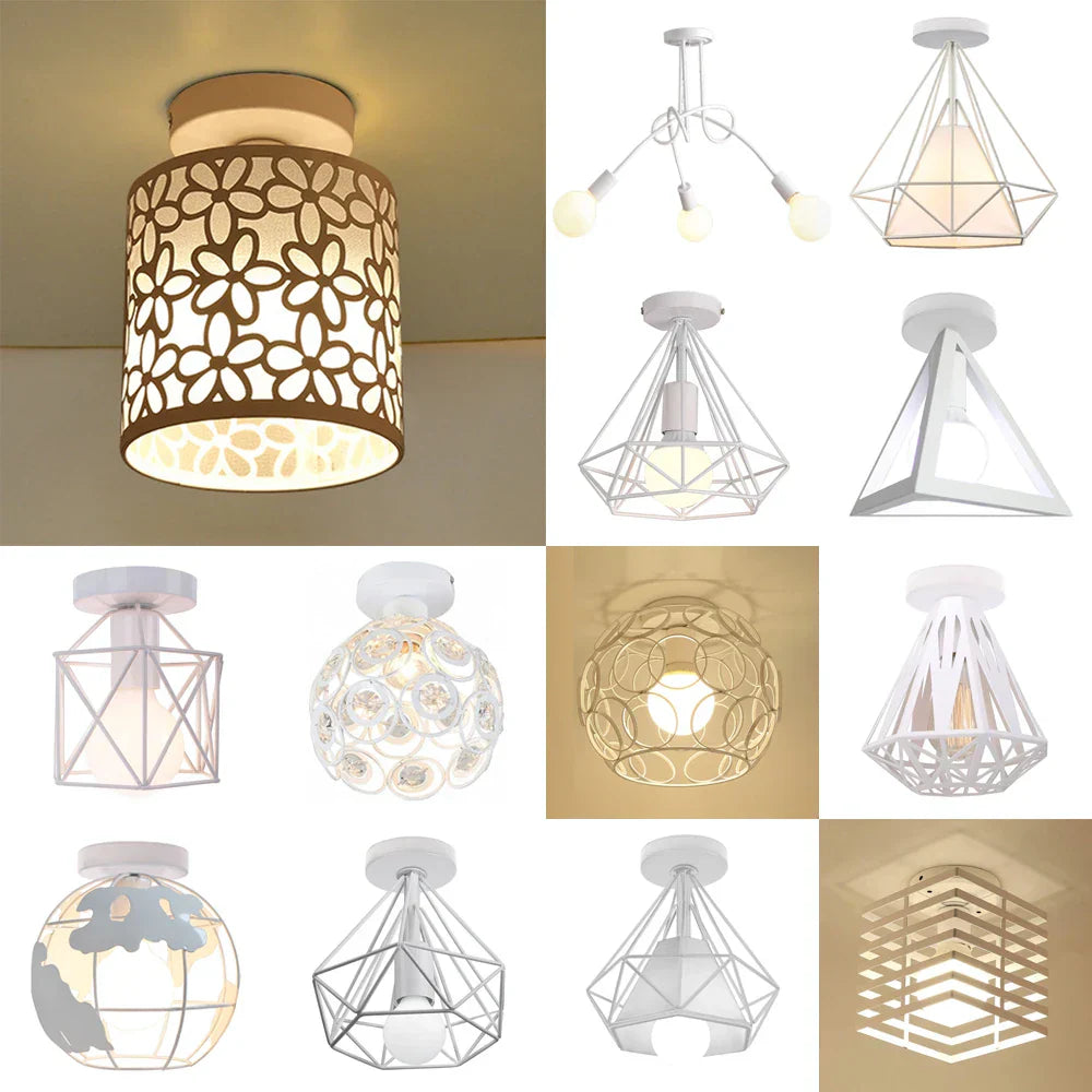 Nordic White LED Ceiling Light for Home Decor