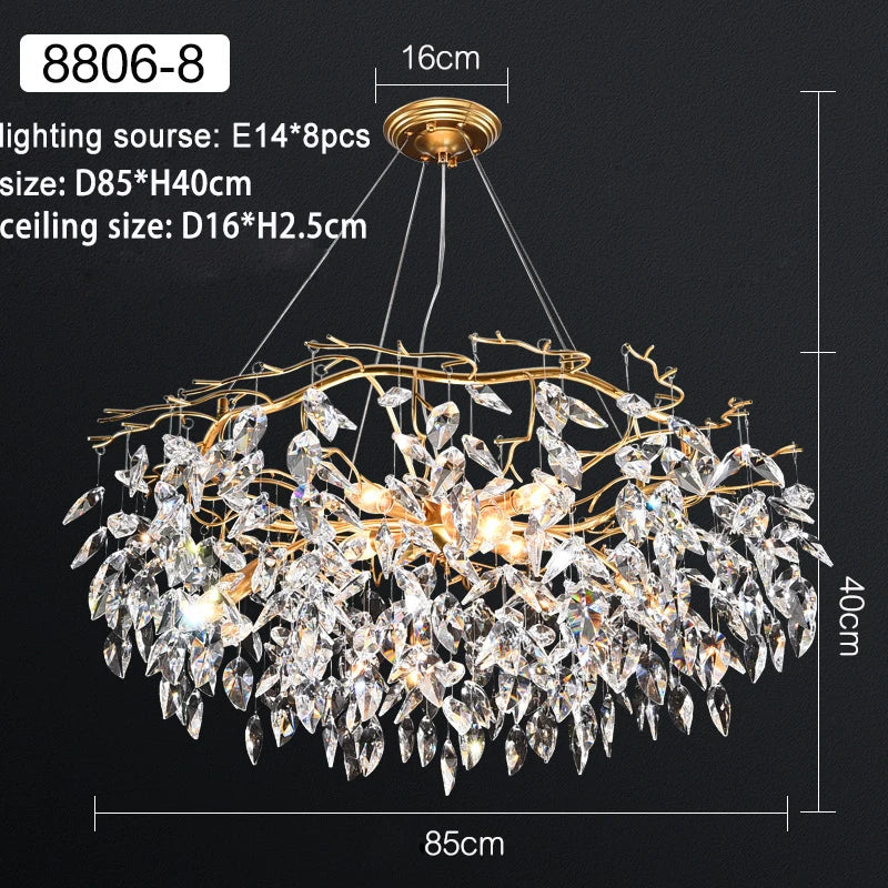 Modern Crystal Chandelier: Luxury Home Décor Lighting for Living Room & Lobby