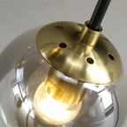 Black & Gold LED Round Ball Chandelier - Elegant Lighting Fixture for Home