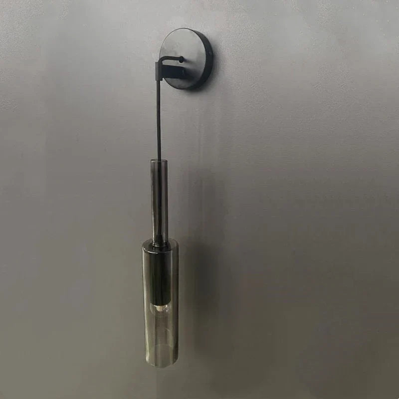 Smoky Gray Glass Wall Light Modern Bar Living Room LED Sconce Fixture