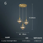 Nordic Crystal Chandelier Pendant for Bedroom Bar, Modern Luxury LED Light