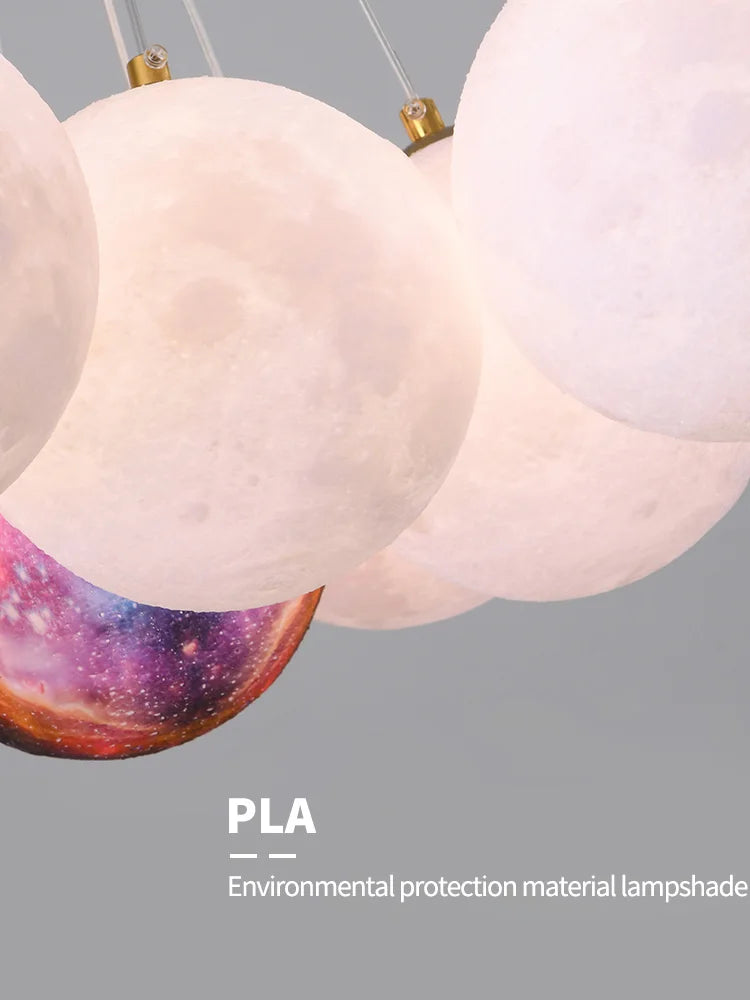 Nordic Moon Chandelier Bubble Ball Living Room Dining Bedroom Lamp