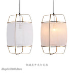 Bamboo Linen Pendant Light Fixture for Restaurant and Clothing Store