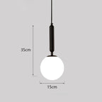 Glass Ball LED Pendant Light for Bedroom and Bar, Modern Globe Hanging Ceiling Lamp