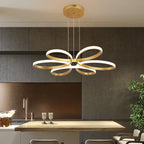 LED Ceiling Chandelier: Remote Control Modern Aluminum Bedroom Living Room Lamp