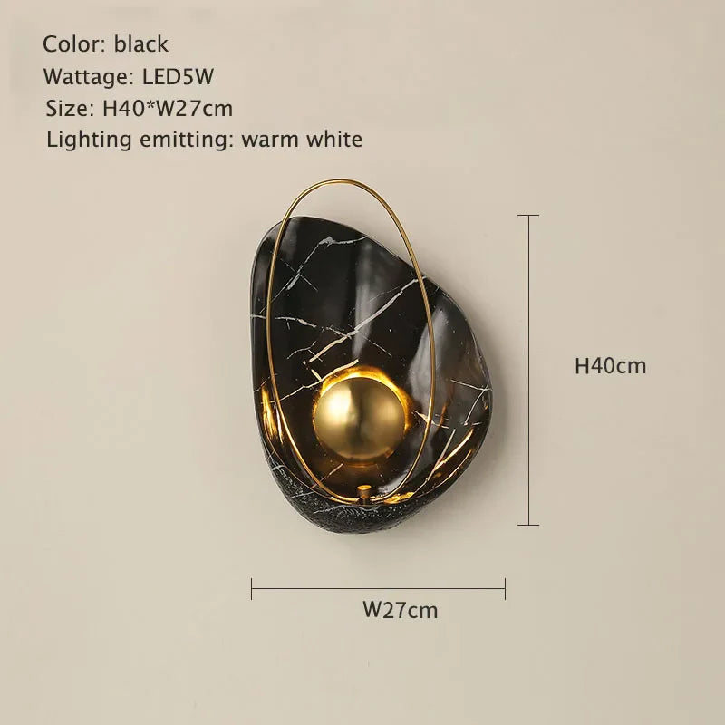 Marble Wall Lamp: Postmodern Light Luxury for Living Room, Bedside, Hotel Decoration