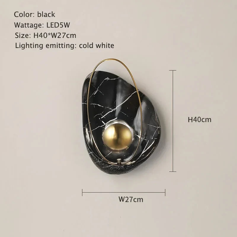 Marble Wall Lamp: Postmodern Light Luxury for Living Room, Bedside, Hotel Decoration