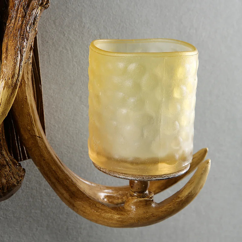 Retro Antlers Wall Lamp Deer Decor Wall Lights for Living Room Bar Bedroom Dining Room