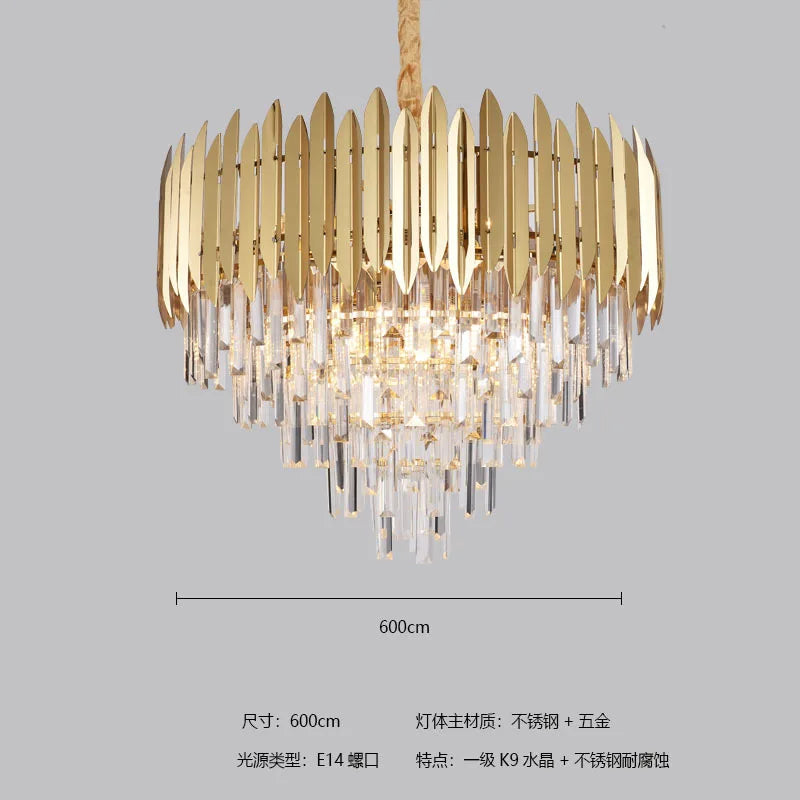 Crystal Chandelier: Modern Dining Room Lighting for Bedroom, Villa, 2024 New Collection
