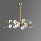 Modern Glass Ball LED Chandelier Gold/Black Pendant Lamp for Living & Dining Spaces