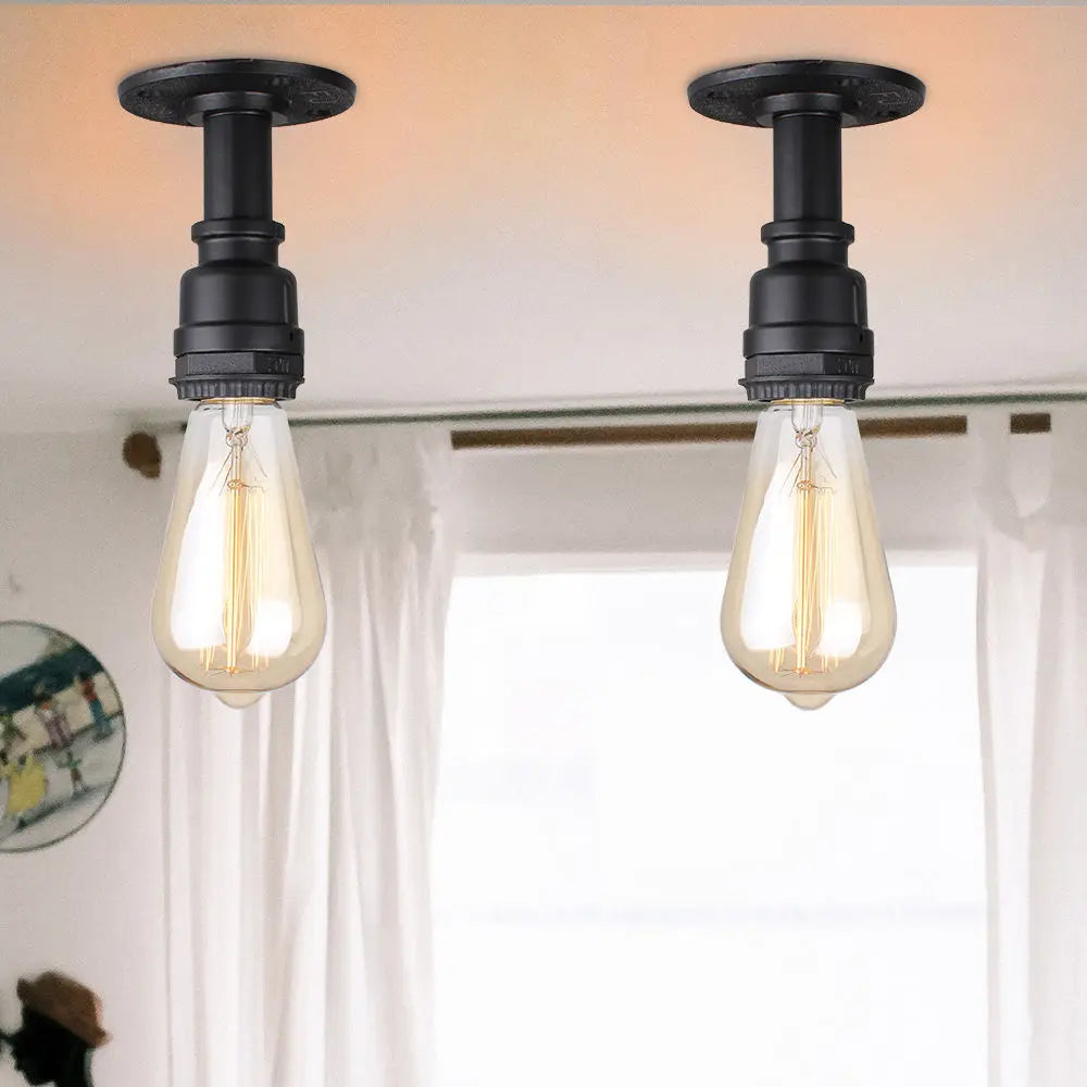 Vintage Retro Pipe Ceiling Lights Industrial Iron Pipe Lamps