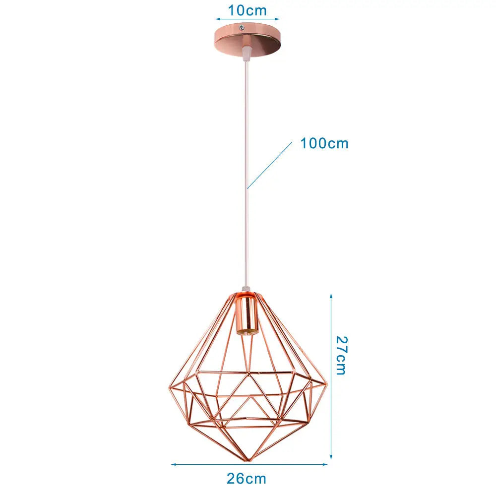 Rose Gold Industrial Iron Pendant Lights for Home Living Room Kitchen.