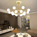 Nordic Crystal Glass Chandelier with E27 Lamp Holder for Livingroom Bedroom Diningroom by Afralia™