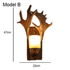 Deer Horn Resin Wall Lamp with Warm White LED Light