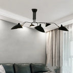 Black Swing Arm Chandelier | Loft Industrial Adjustable Lighting Fixture