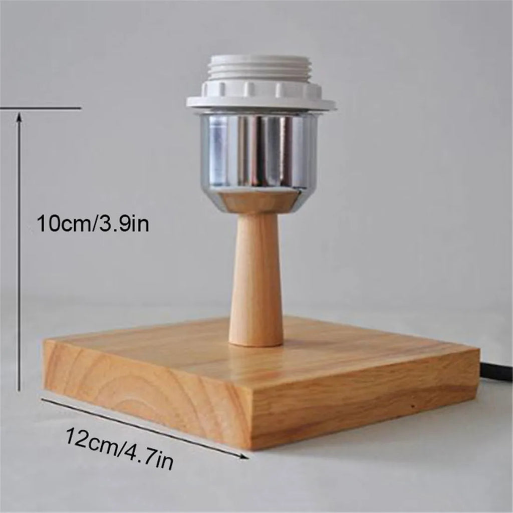 Square Wooden Lamp Base Holder with On/Off Switch for DIY Industrial Table Lamp Decor