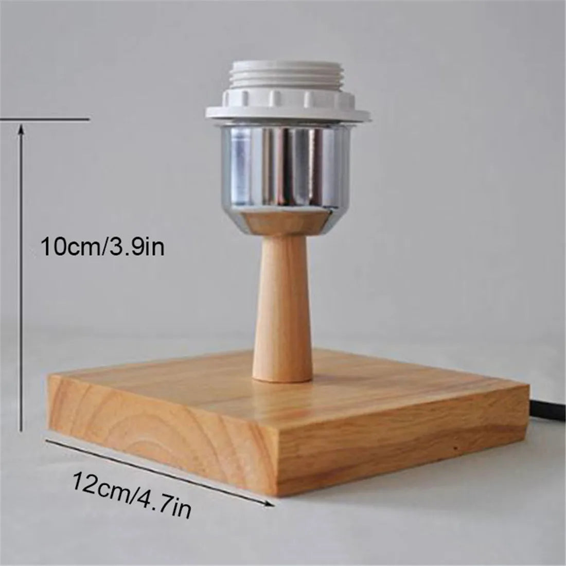 Square Wooden Lamp Base Holder with On/Off Switch for DIY Industrial Table Lamp Decor