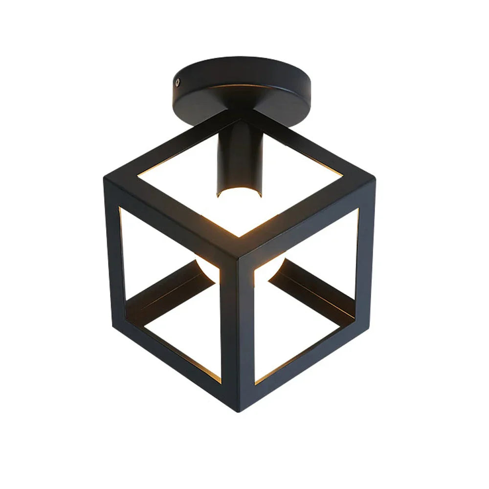 Vintage Industrial LED Ceiling Light Shade for Living Room Kitchen Cage Home Decor