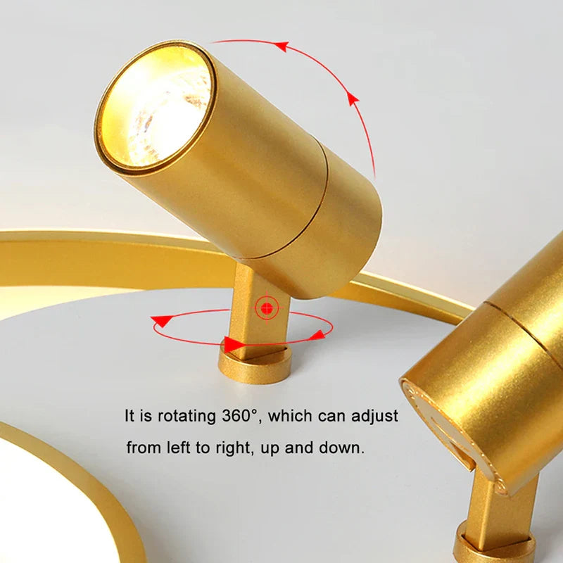 Nordic Gold Chandelier: Dimmable Remote Ceiling Light for Bedroom & Living Room