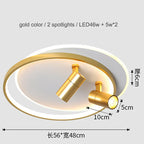 Dimmable LED Ceiling Lights with Remote Control, Modern Gold/Black Spotlights