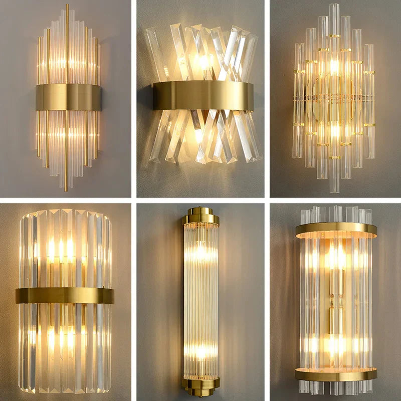 Crystal Wall Lamp for Modern Light Luxury Living Room, Bedroom, and Dining Area