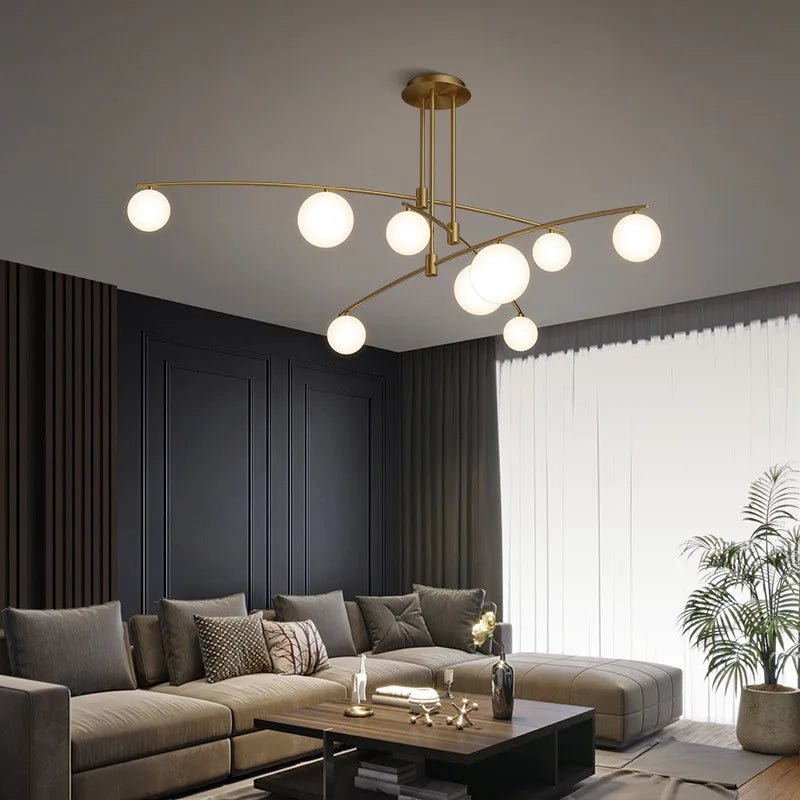 Nordic Bean Chandelier: Modern, Simple, Creative Lighting for Living Room, Dining Room, Bedroom