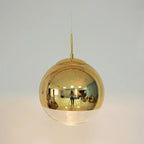 Silver Mirror Ball LED Pendant Light for Kitchen Living Room Bedroom
