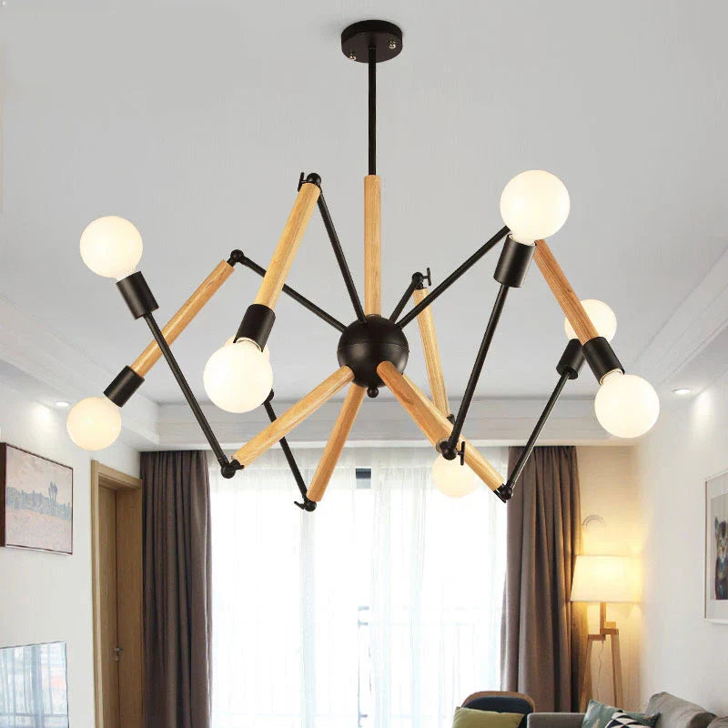 Spider Pendant Lights - 6/8/12 Arms, Black/White Suspension for Dining & Living Room
