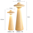 Kids UFO Wood LED Table Lamp: Modern, Dimmable, Cartoon Design, Ideal for Children's Bedroom