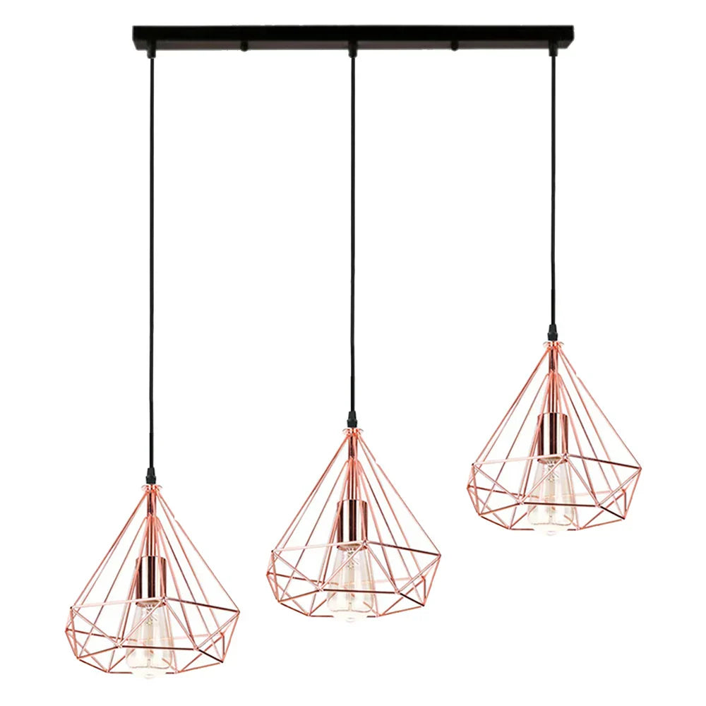 Industrial LED Pendant Light Vintage Loft Cage Hanging Lamp for Home Decor