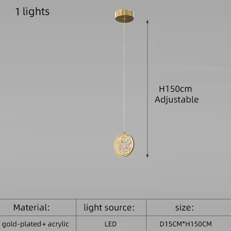 Modern Golden Round Acrylic Stair Chandelier by - Elegant Designer Lighting for Home