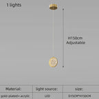 Modern Golden Round Acrylic Stair Chandelier by - Elegant Designer Lighting for Home