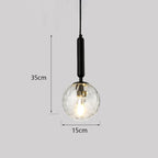 Glass Ball LED Pendant Light for Bedroom and Bar, Modern Globe Hanging Ceiling Lamp