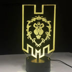 WoW Alliance Tribal Signs 3D LED Night Light Kids Table Lamp Gift