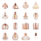 Rose Gold Industrial Iron Pendant Lights for Home Living Room Kitchen.